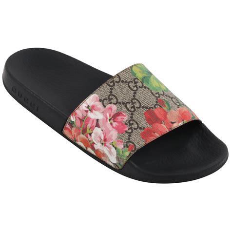 gucci gg supreme slide|Gucci supreme floral slides.